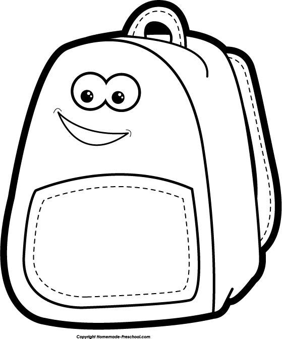backpack clipart outline