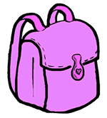 Pink backpack clipart.