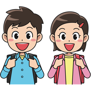 Students with backpacks clipart, cliparts of Students with