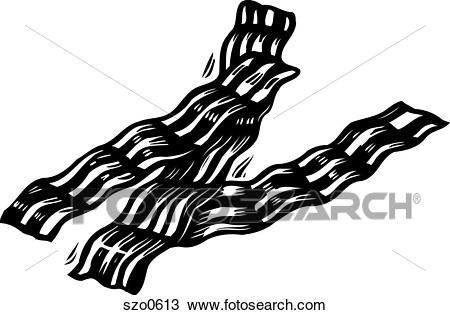 Bacon clipart black and white