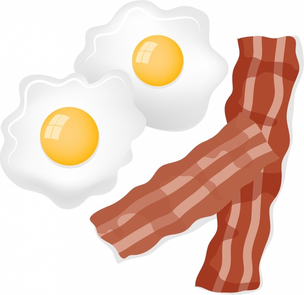 Bacon and Eggs Free vector in Adobe Illustrator ai