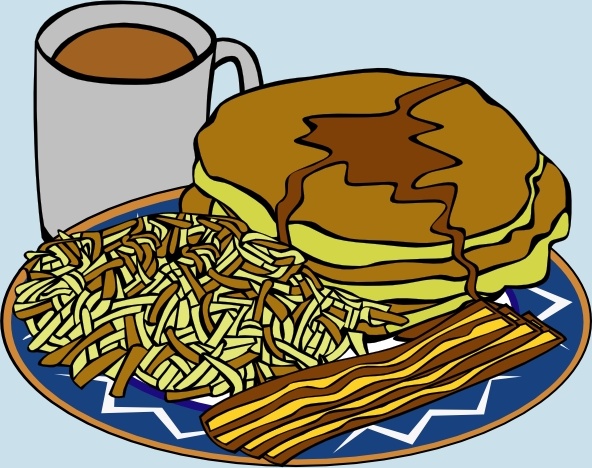 Pancake And Syrup Coffee Bacon Hashbrown clip art Free