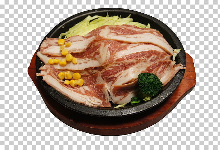 Hamburger Bacon Yakiniku Food, Sizzling bacon PNG clipart