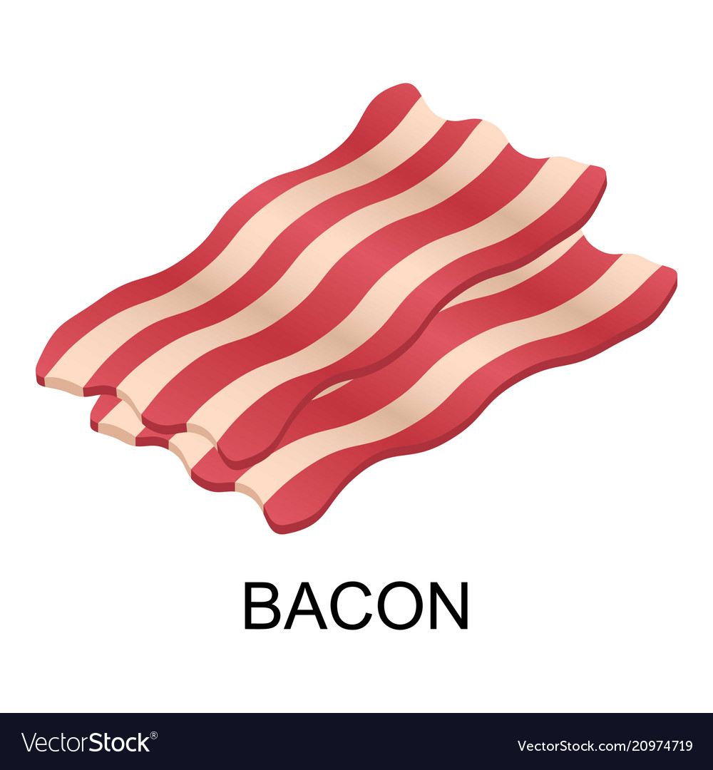 Slice of bacon icon isometric style
