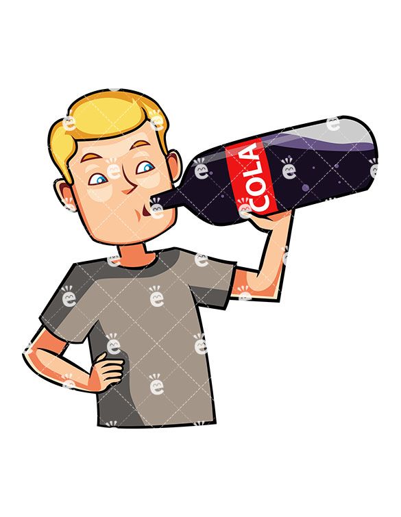Man drinking cola.