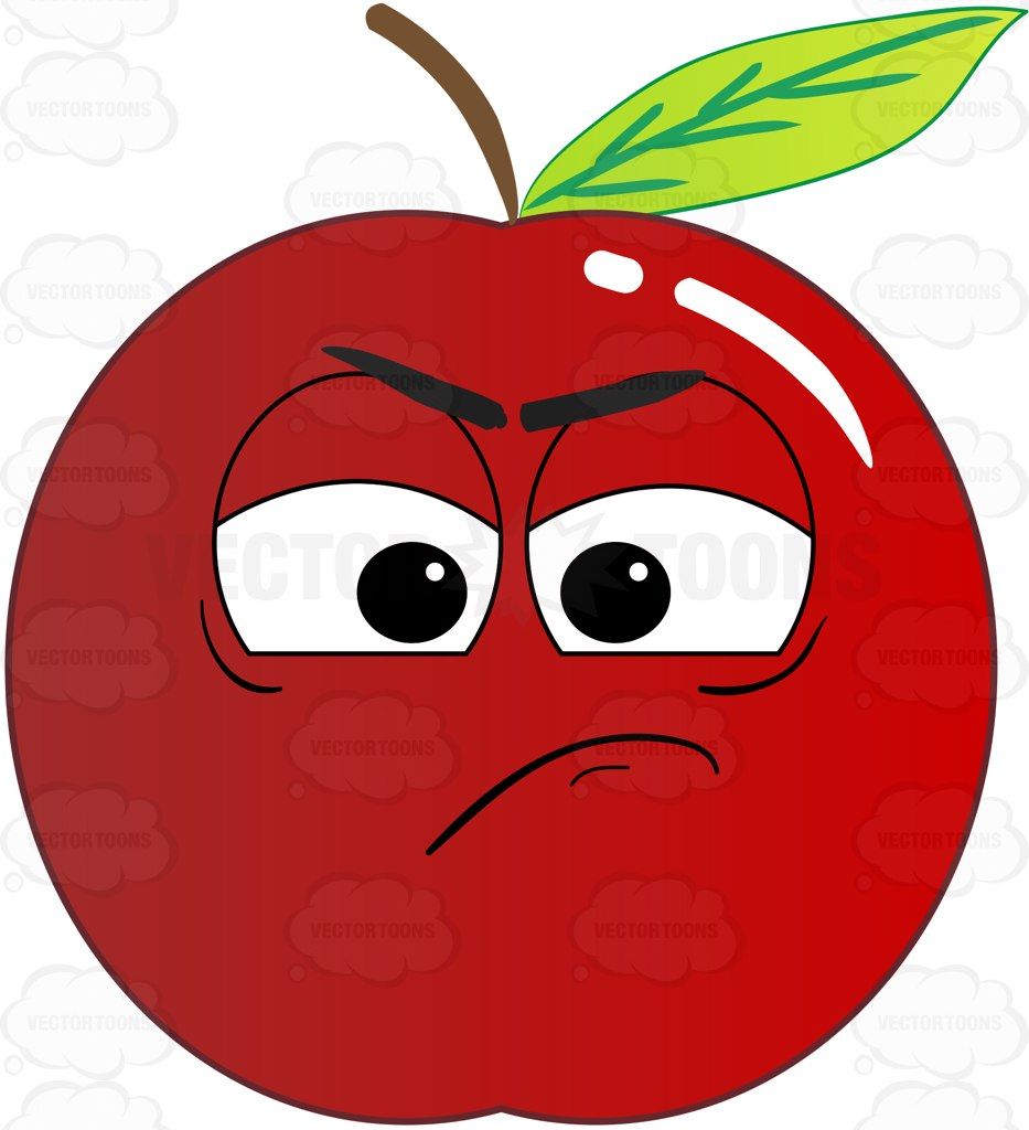 Red Apple Sulking And In A Bad Mood Emoji