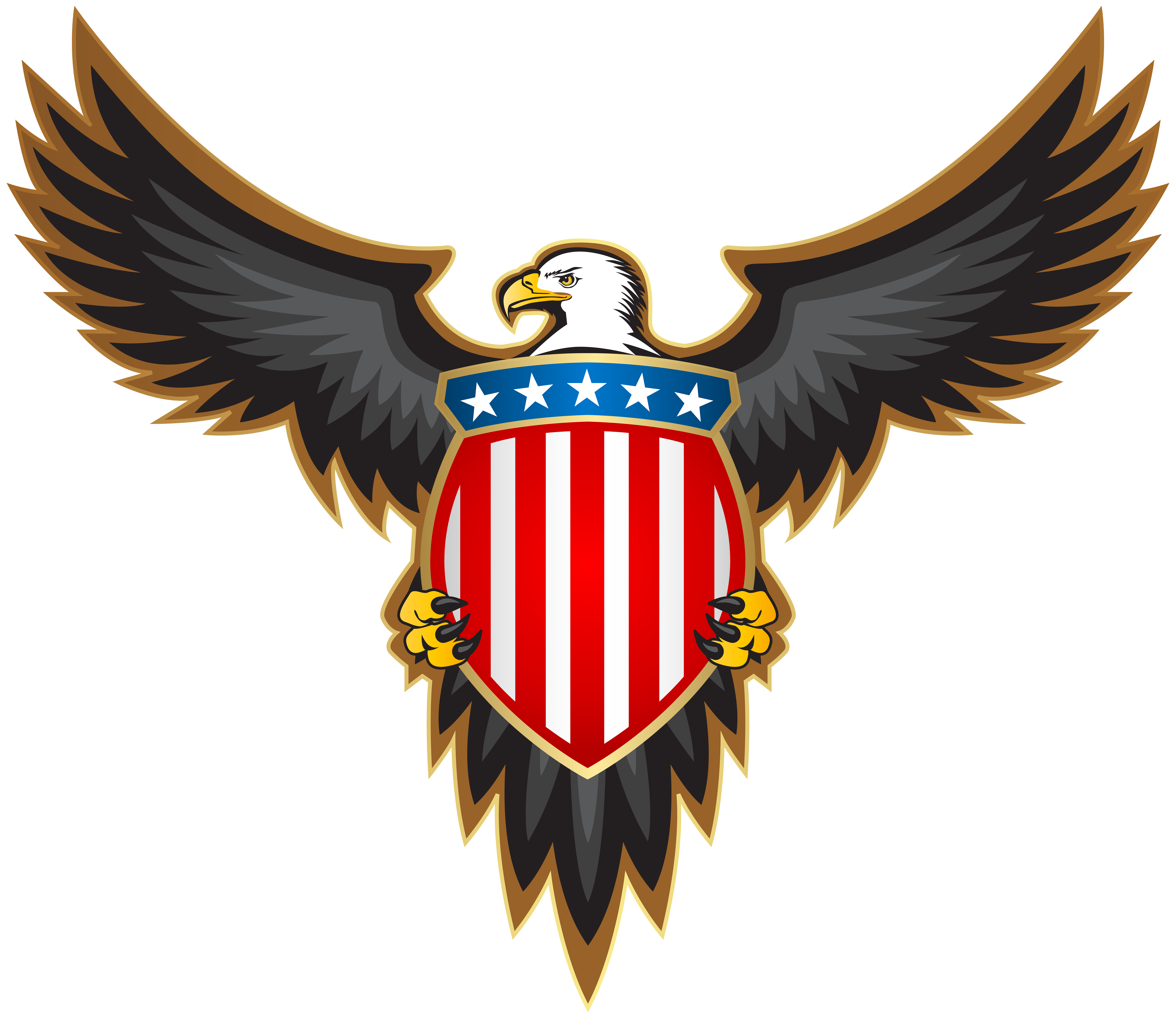 Eagle with American Badge PNG Clip Art Image