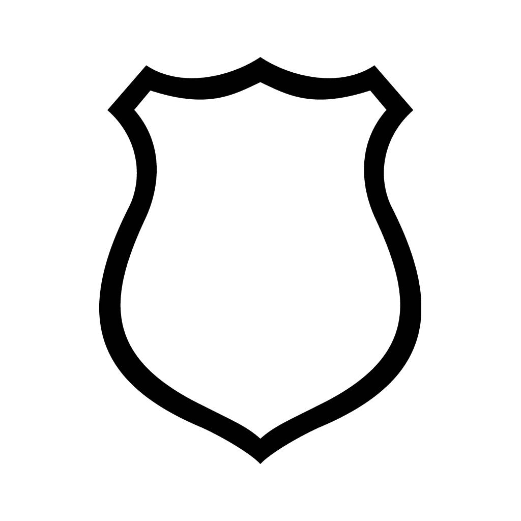 Police badge outline clipart kid