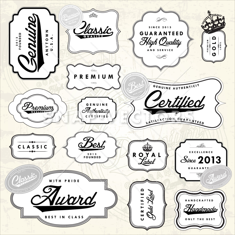 Vector Clipart Retro Badge and Frame Collection