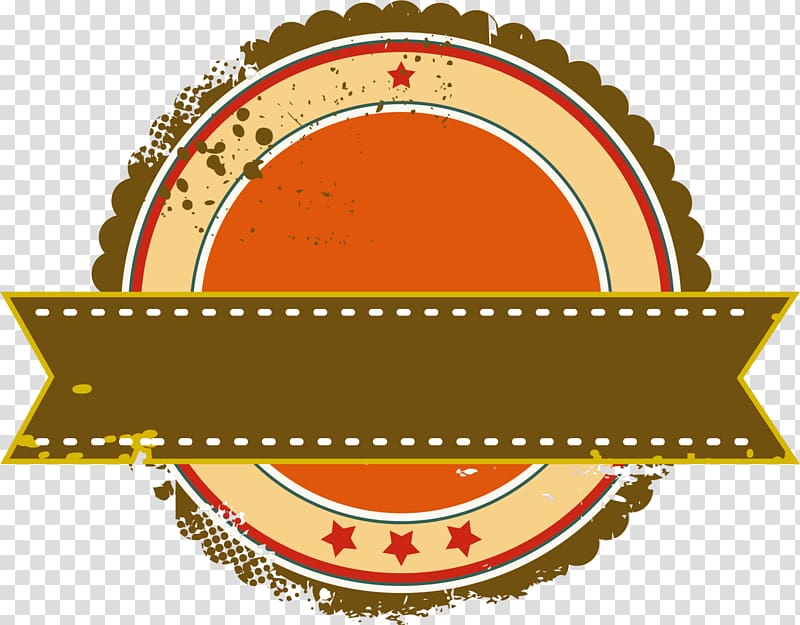 French fries Roseville Logo Ribbon, Brown ribbon Badge