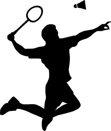 Badminton clipart black and white