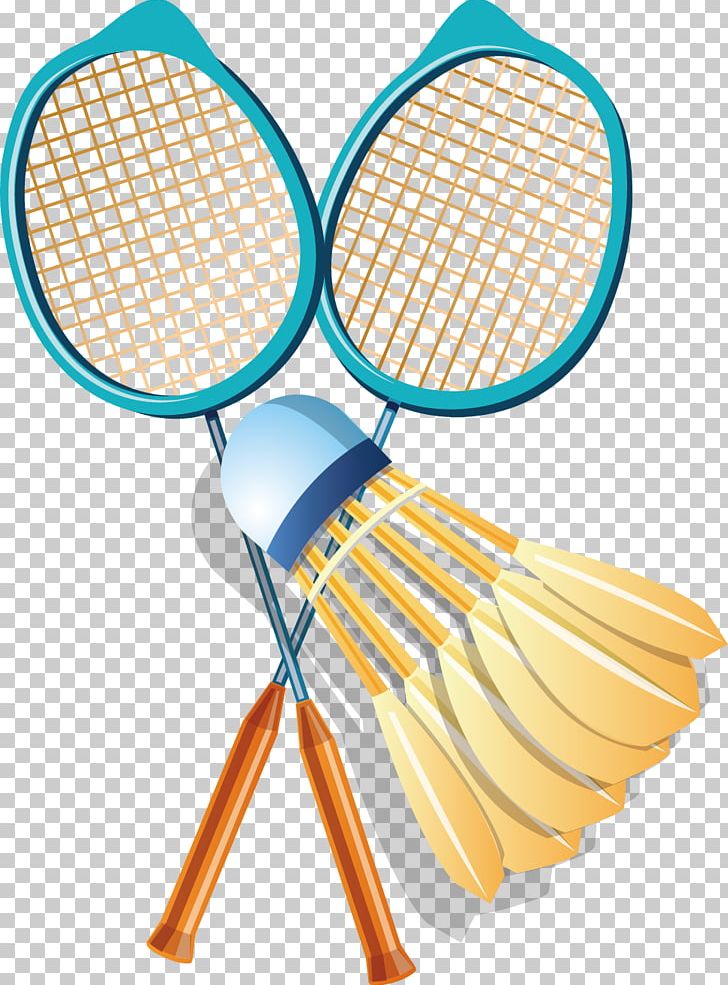 Badminton racket shuttlecock.