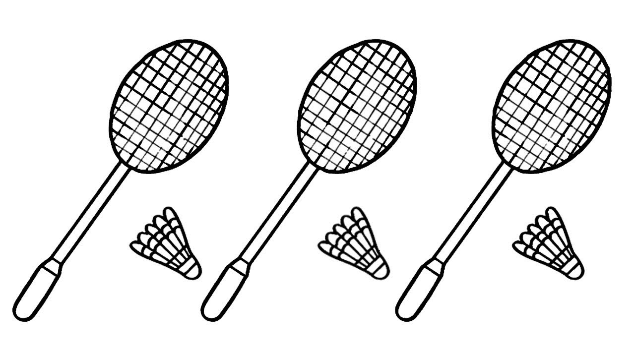 Badminton clipart drawing, Badminton drawing Transparent
