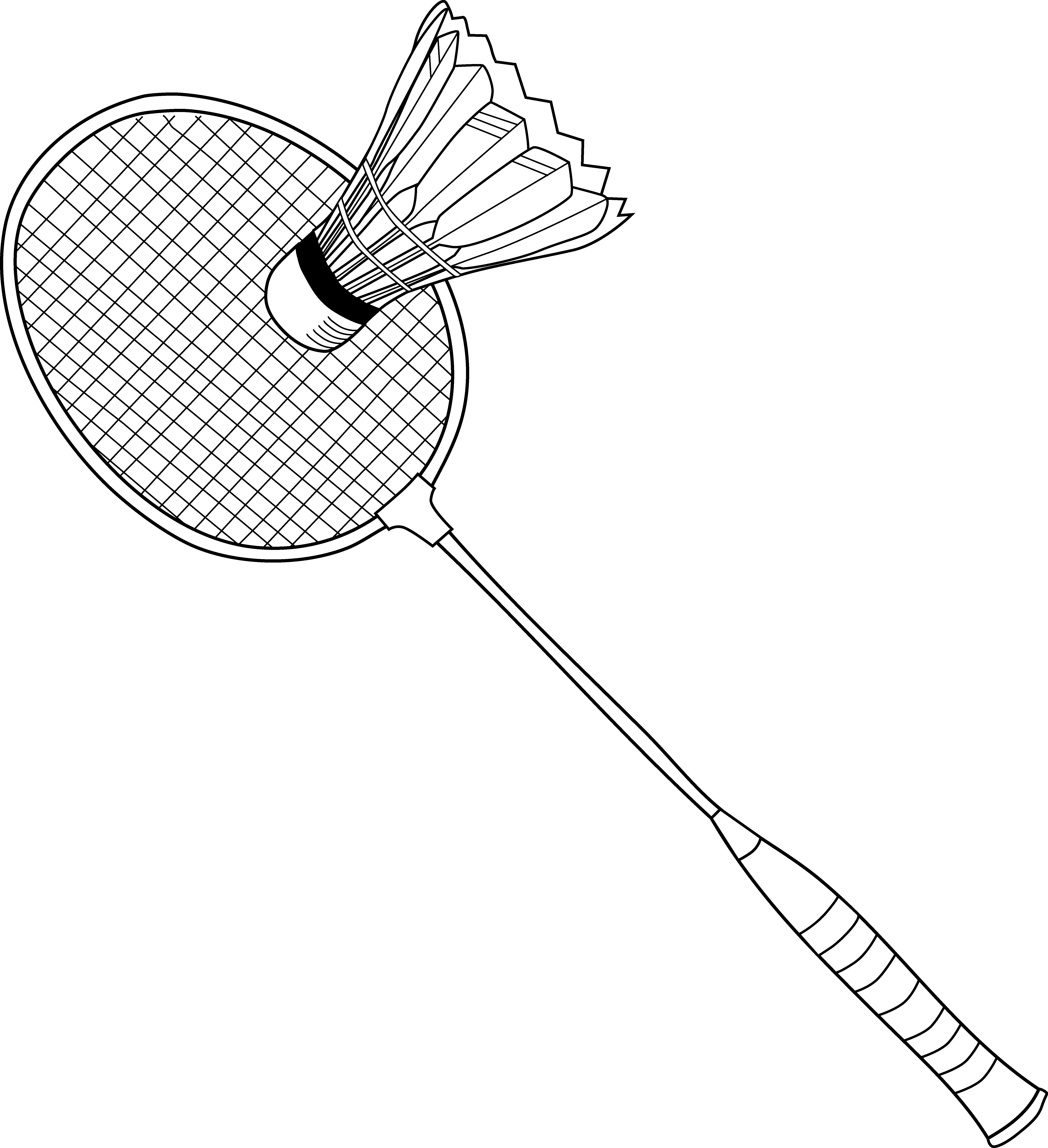 Badminton clipart outline.
