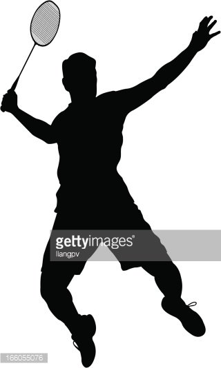 Badminton player clipart.