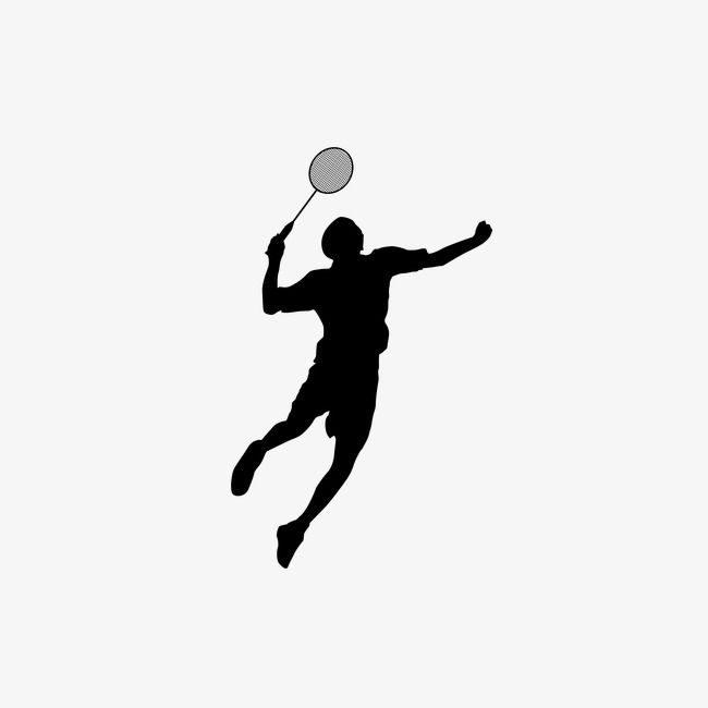 Badminton silhouette figures.