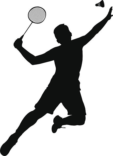 Badminton clipart silhouette.