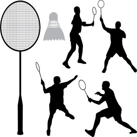 Free Badminton silhouettess Clipart and Vector Graphics