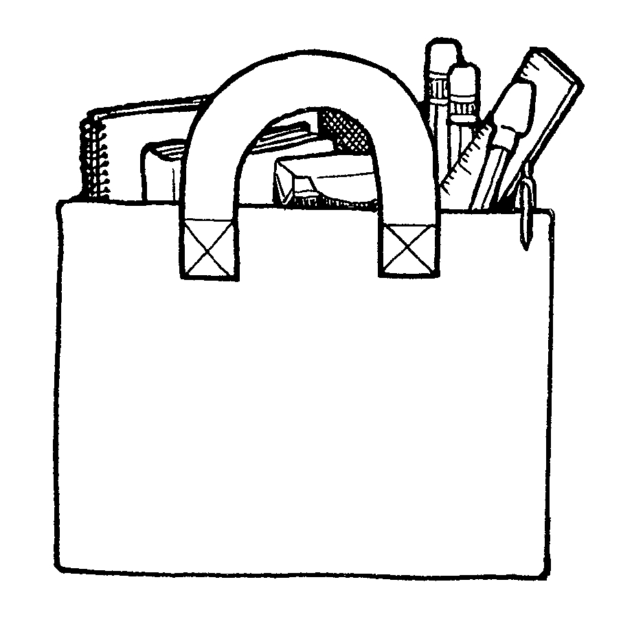 bag clipart black and white book