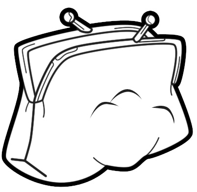 bag clipart black and white coin