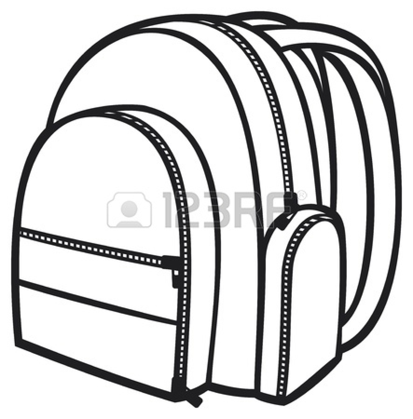 Black and white drawing of the bag clipart free image