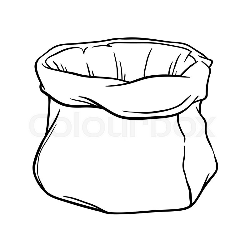 bag clipart black and white empty