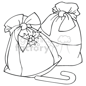 Black and White Christmas Gift Bags clipart