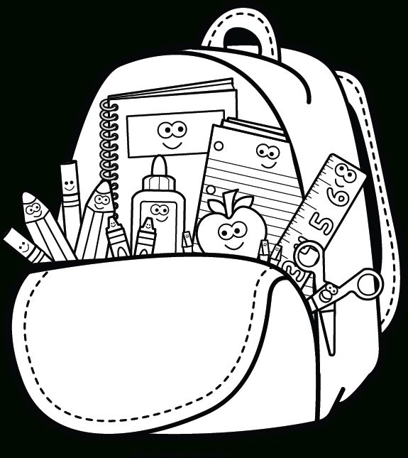 Backpack And Supplies Clipart