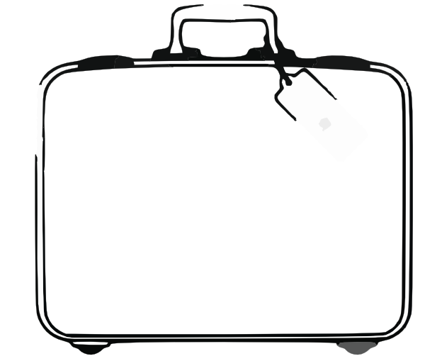Free Luggage Cartoon Black And White, Download Free Clip Art