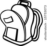 bag clipart black and white open