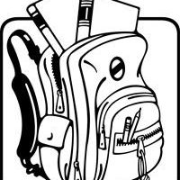 Open bag clipart black and white