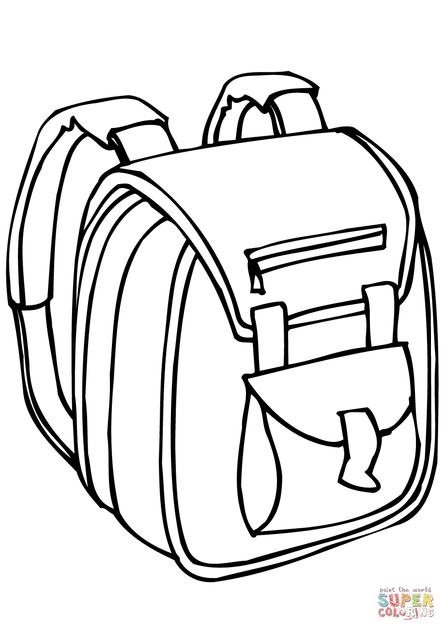 Bag clipart outline school, Bag outline school Transparent