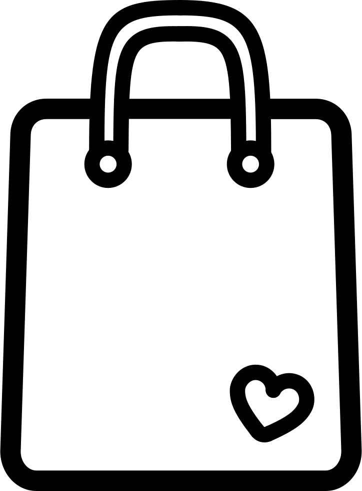 Shopping Bag Outline Tool With A Small Heart Svg Png