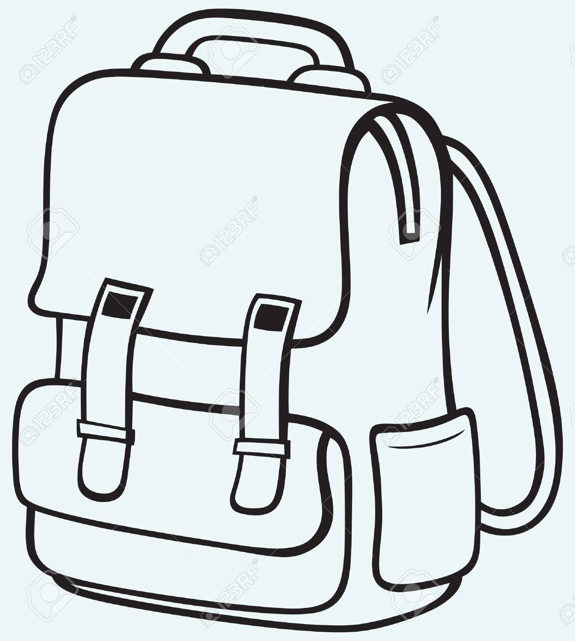 bag clipart black and white school