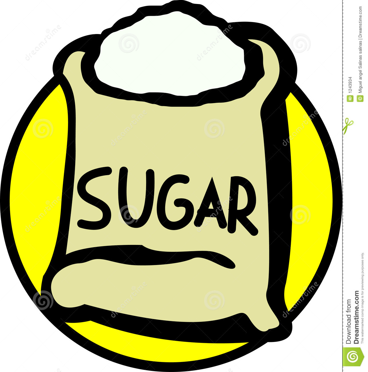 Sugar bag black and white clipart