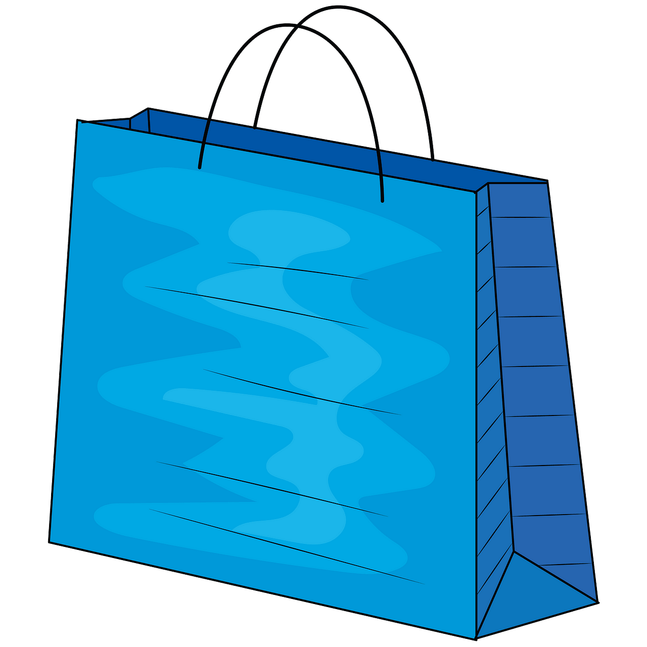 Blue shopping bag clipart