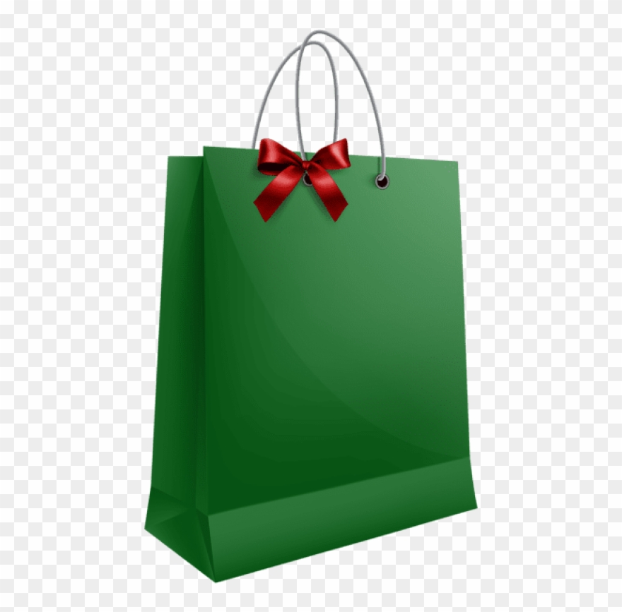 Free Png Download Green Gift Bag With Bow Clipart Png