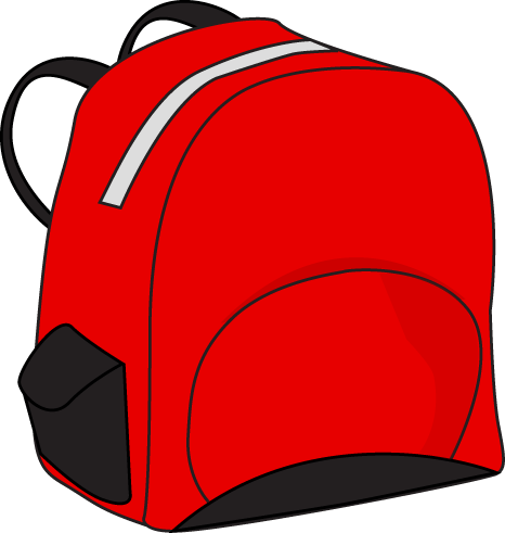 Red backpack clip.