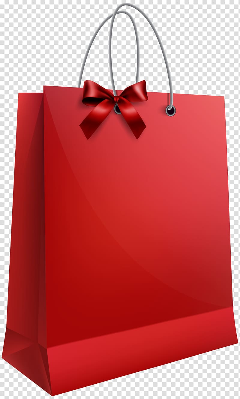 Christmas gift Bag , Red shopping bags transparent