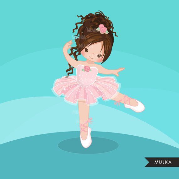 Ballerina clipart, chic ballet characters, african american