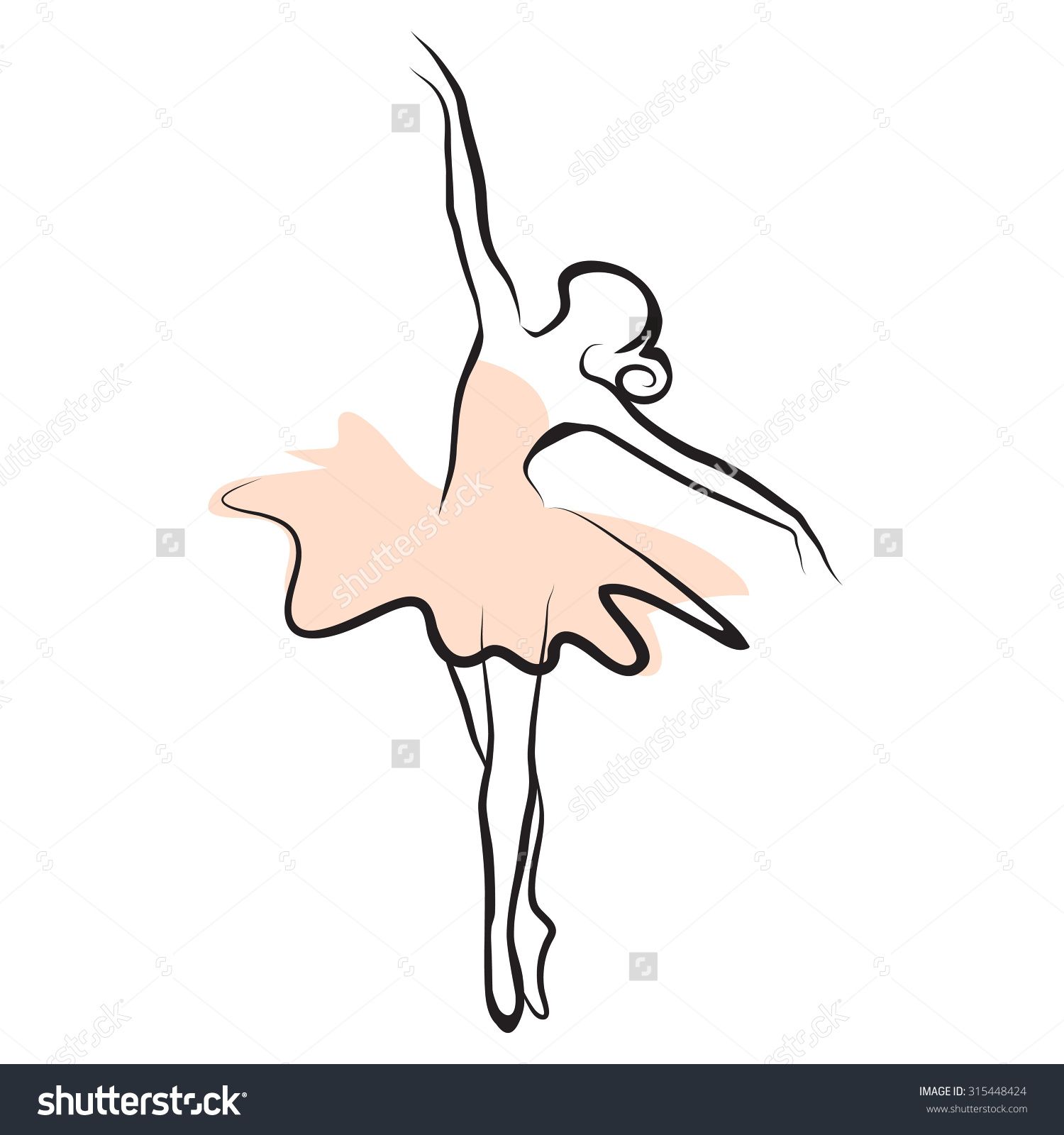 Vector illustration of classical ballet, figure ballet