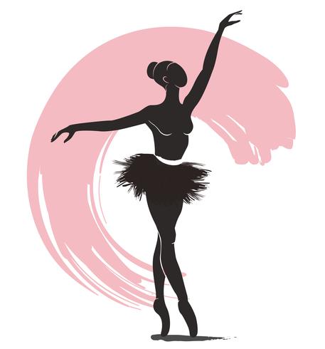 Woman ballerina, ballet logo icon for ballet school dance