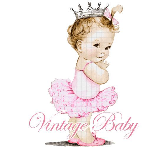 Vintage Ballerina Baby Clipart