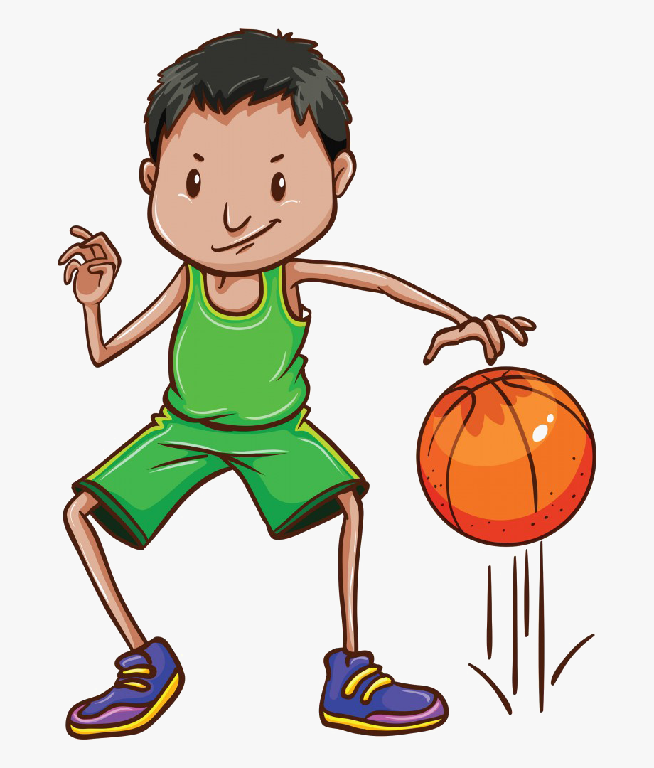 A Boy Playing Basketball Clipart