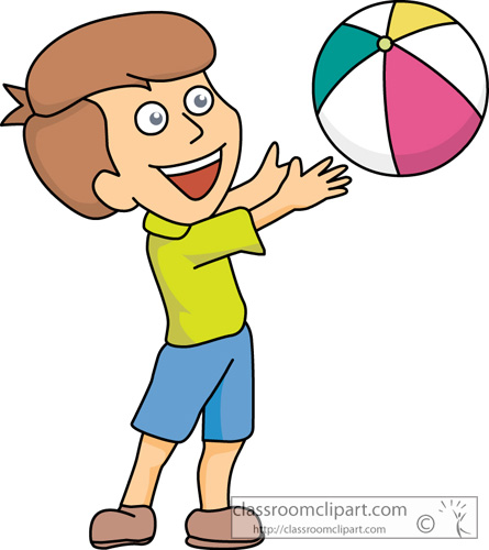 Children Playing with Ball Clipart
