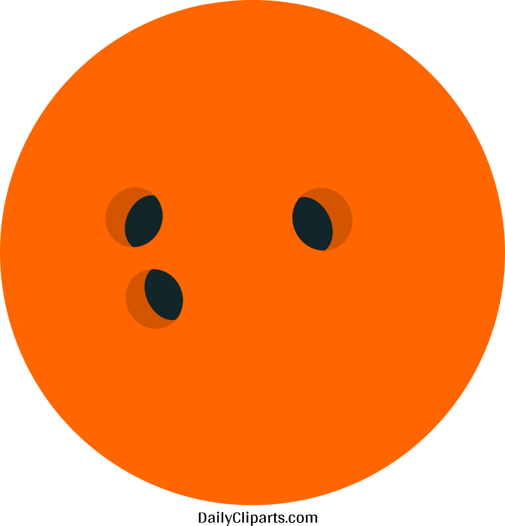 Bowling Ball Orange Colour Clipart Image