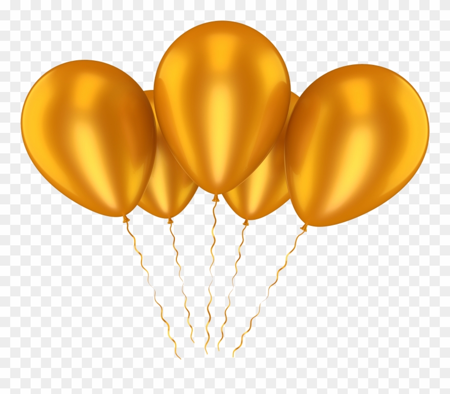 Transparent Background Gold Balloons Clipart