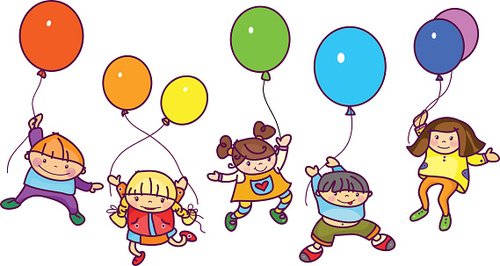 Vector kids with balloons