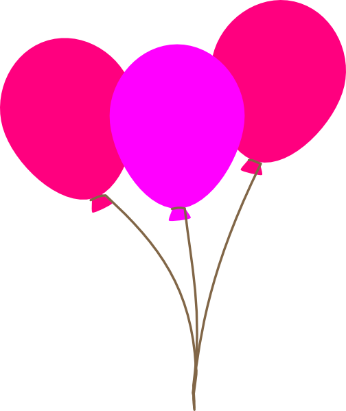 Pink balloons clip.