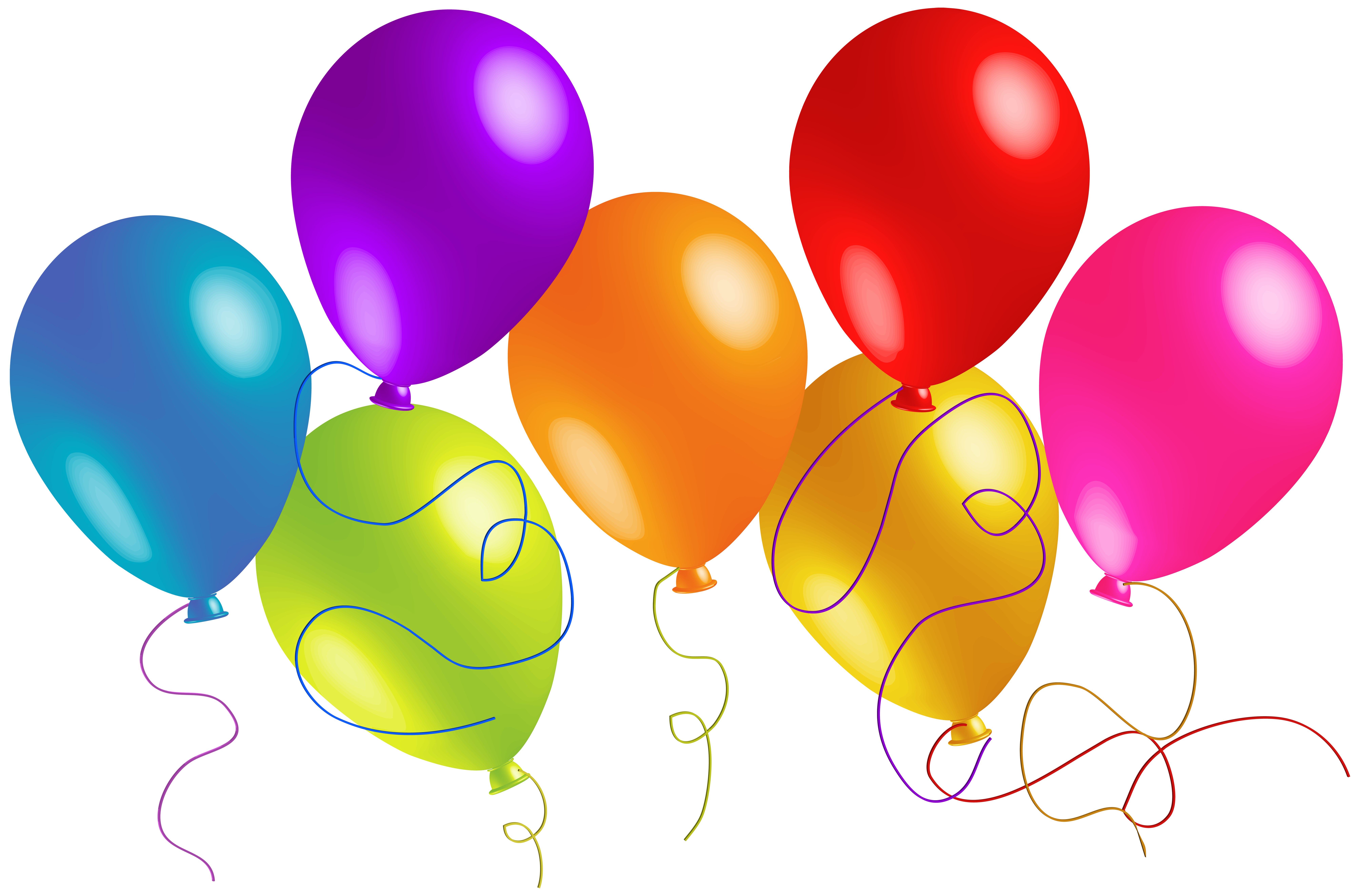 Large Transparent Colorful Balloons Clipart